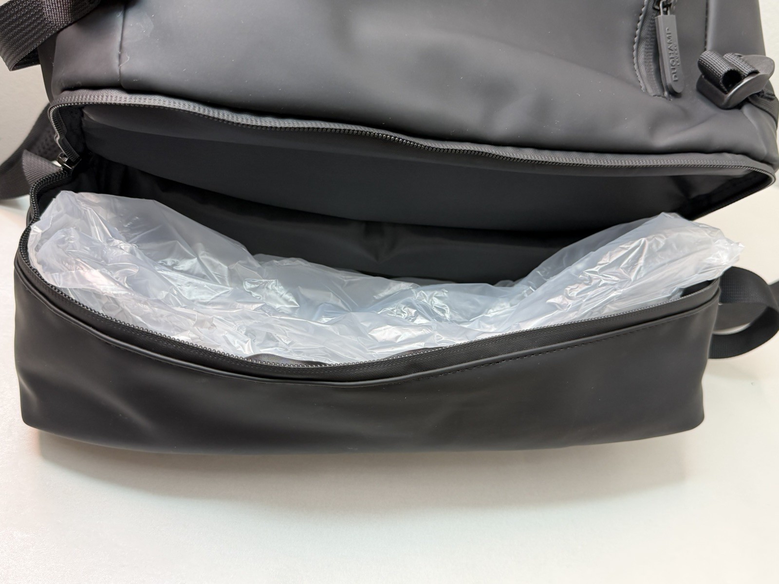 Duchamp London Black Laptop Backpack Rubberized Commuter Travel MSRP $205 NWT