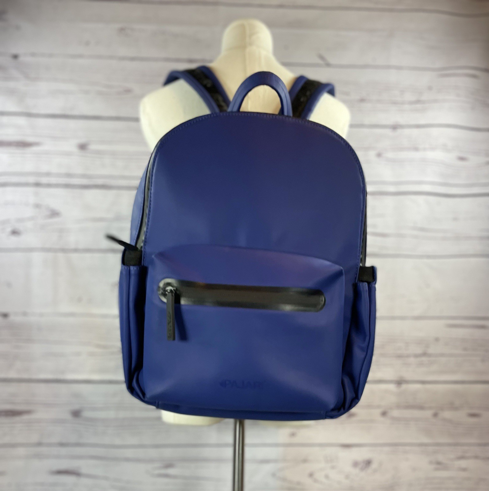 Pajar Rubberized Backpack Blue Water Resistant Travel School Laptop Backpack