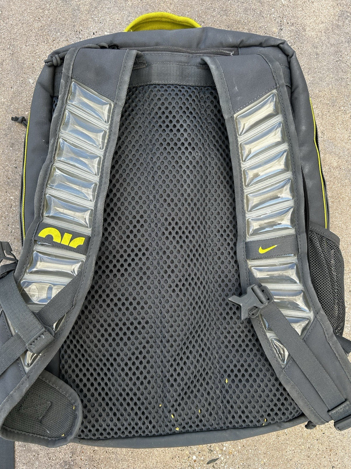 Nike Utility Speed Training Backpack Gray with Yellow Handle Gym Athletic