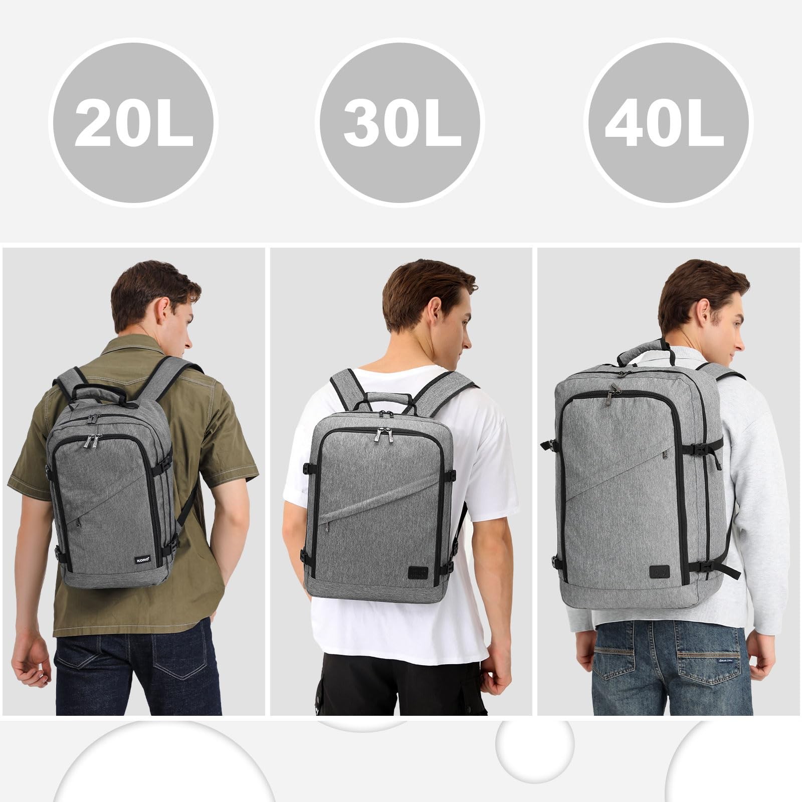 Carry on Backpack, 22″ Airplane Approved Travel Backpack for Men and Women, W…