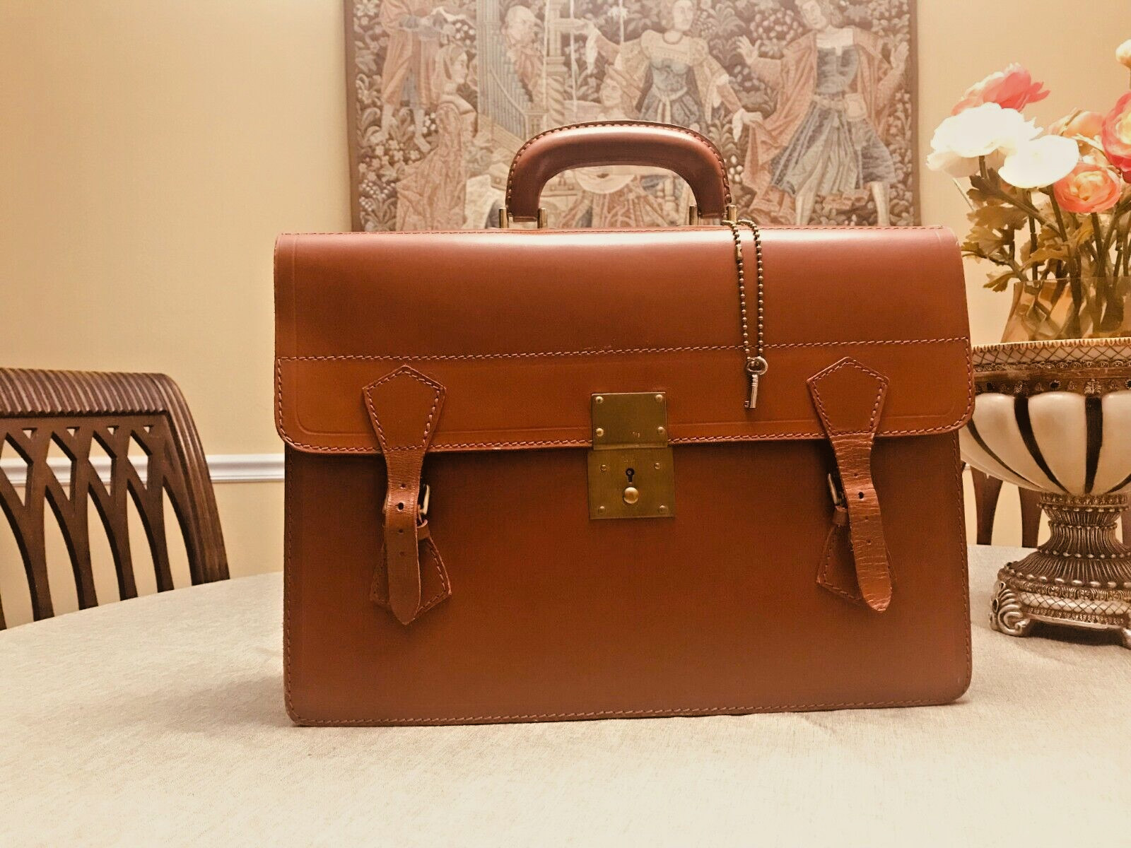TITAN 1950’s English Cowhide Leather Briefcase / Lawyer Bag / Portfolio -LONDON