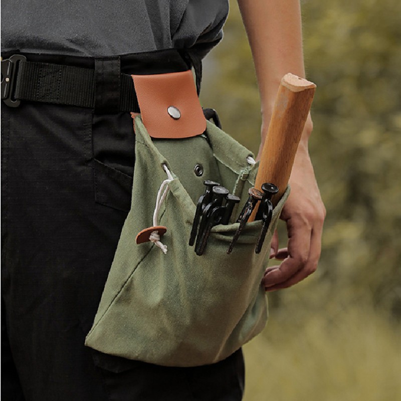 Durable Waterproof Wear-Resistant Multi-Pocket Camping Foraging Tool Storage Bag