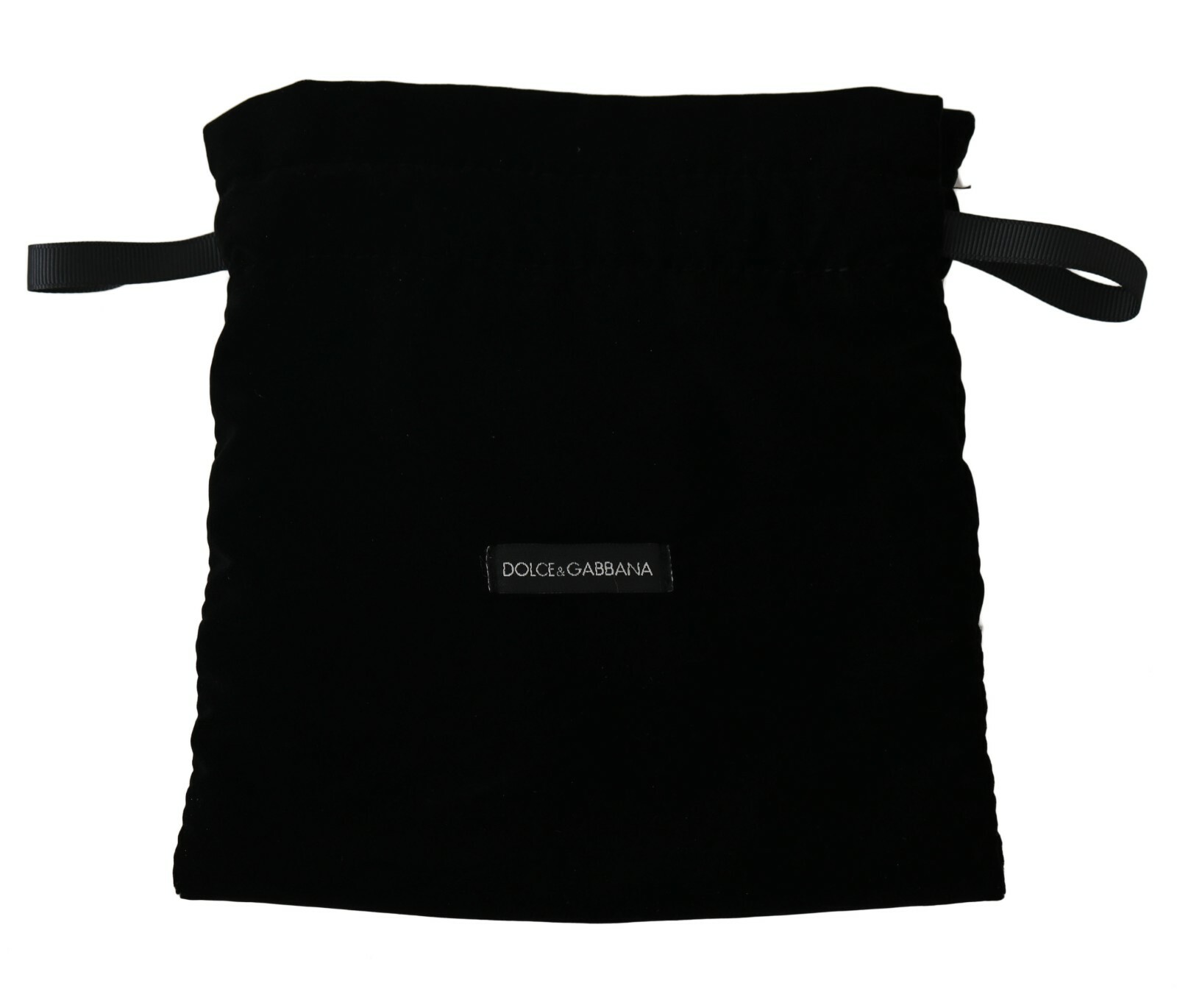 DOLCE & GABBANA Dustbag Cover Bag Velvet Black Drawstring Small 18cm x 18cm