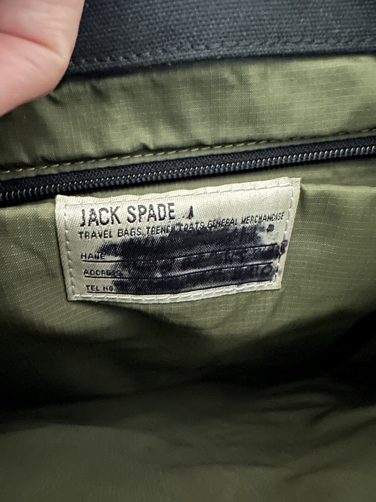 JACK SPADE GREENE ST. Black Canvas Crossbody/Messenger/Carry On, Flap. EUC,large