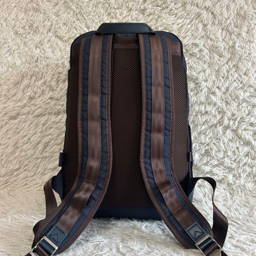 Master-piece STREAM Navy Nylon Leather Business Backpack Large Japan 42cm