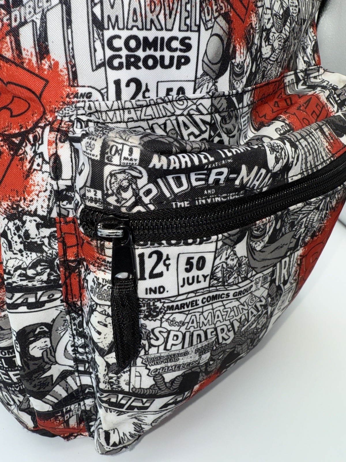 Marvel Spider-Man Iron Man Comic Book Covers Laptop Backpack School Travel Bag