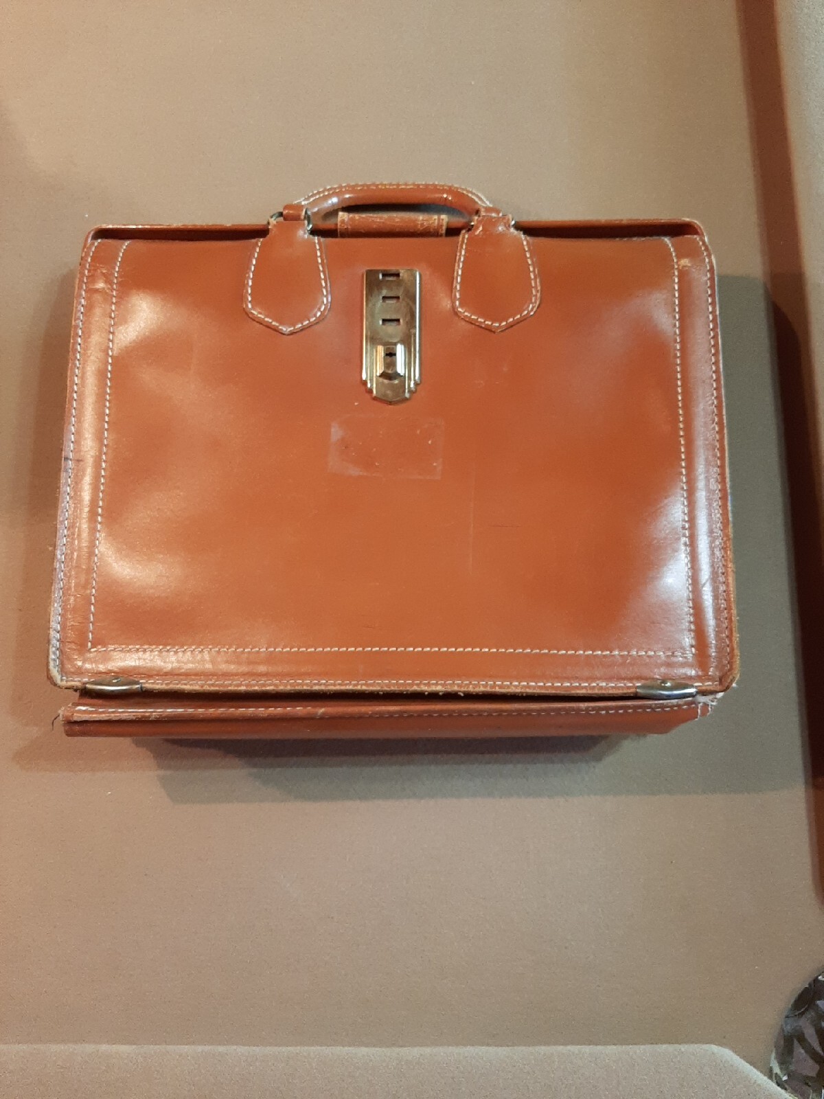 Vintage Bosca Built Brown Leather Briefcase In Used Condition