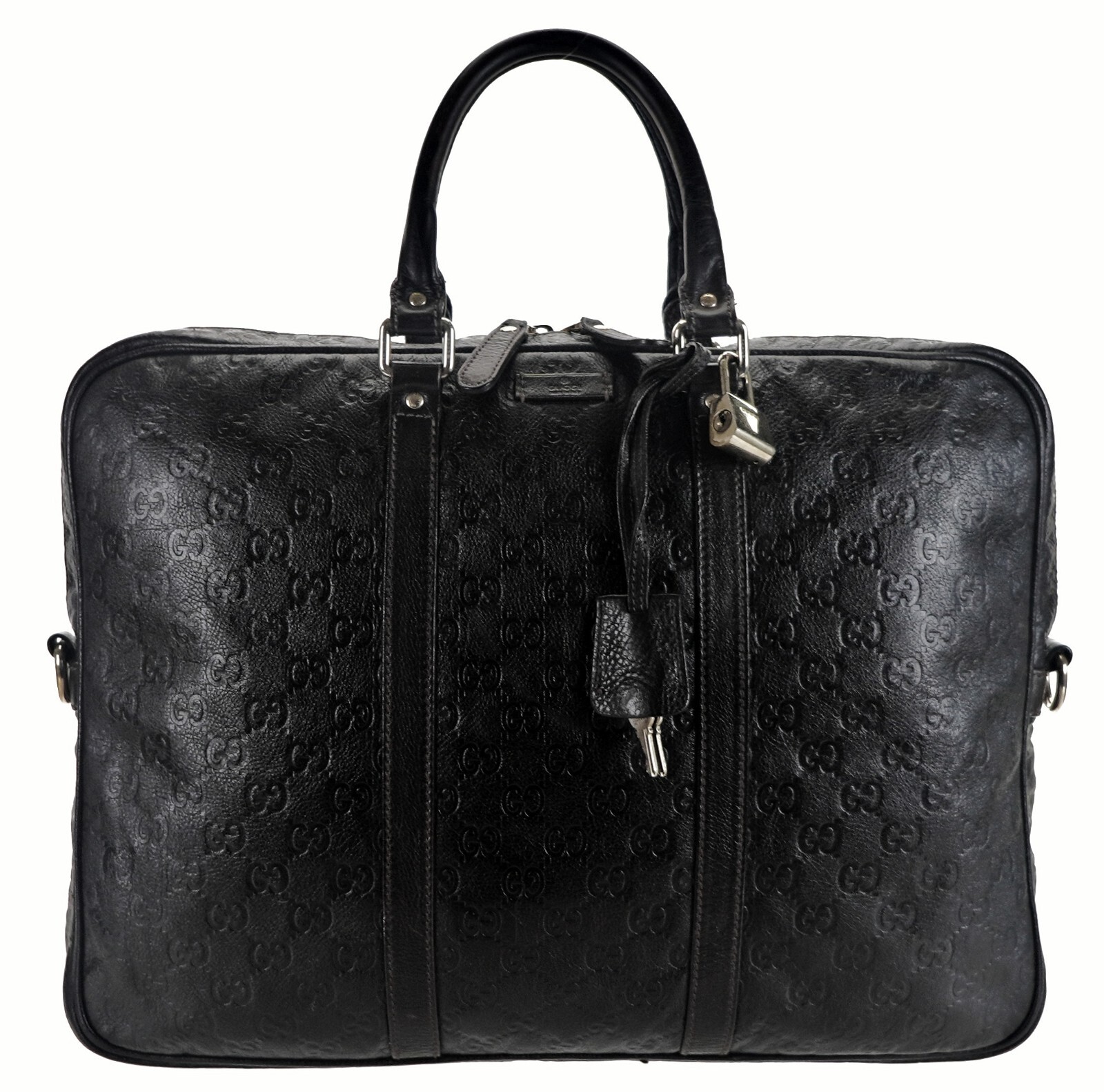 Authentic GUCCI Guccissima GG Leather Laptop Briefcase Business Bag Italy Unisex