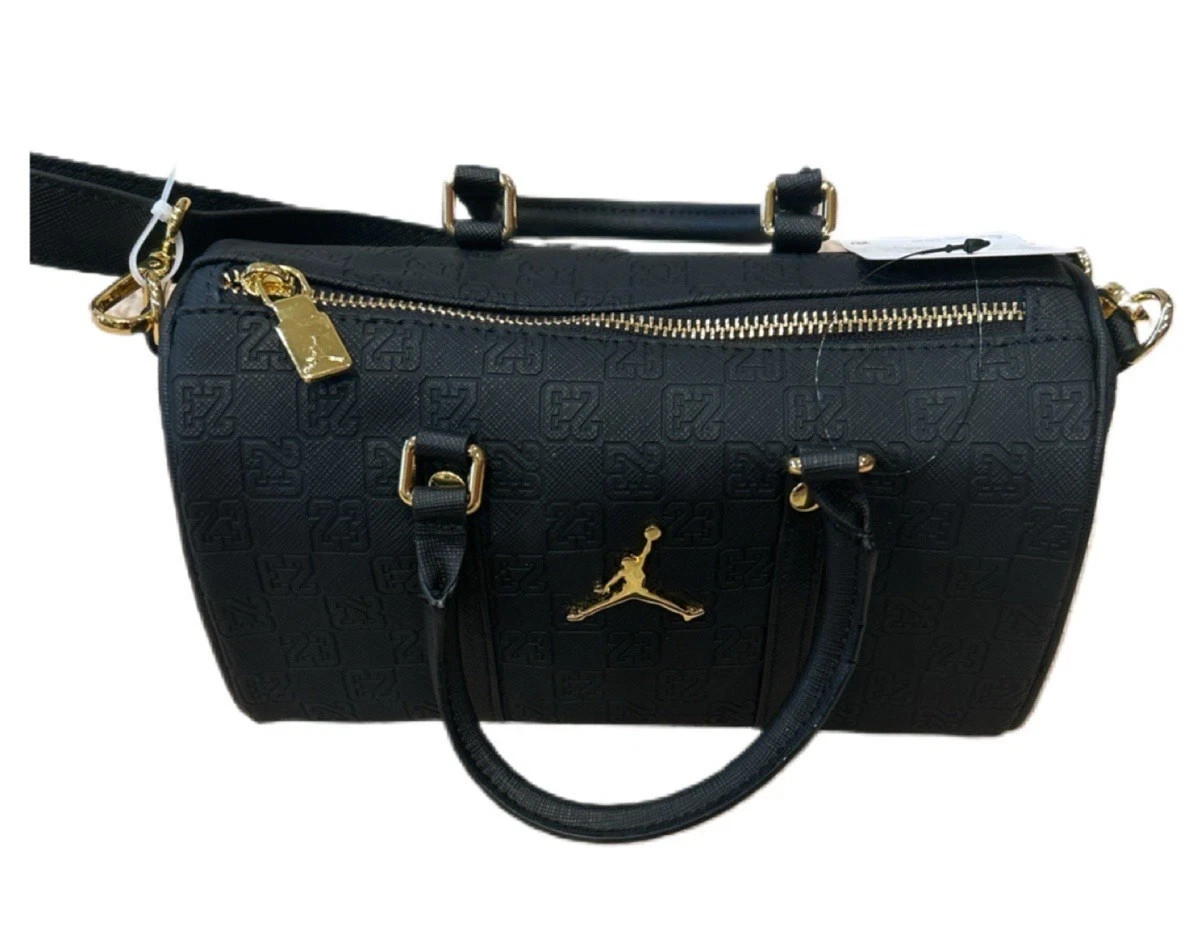 Nike Jordan Monogram Mini Duffle Bag Black Gold (MA9169 K5X) Size 3L