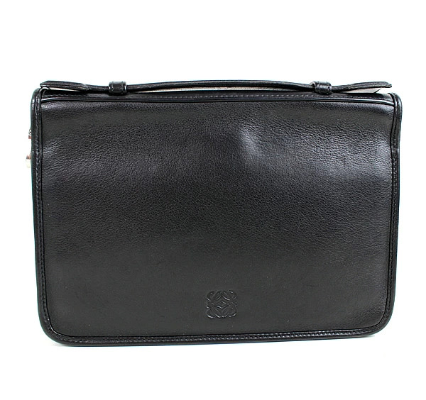 LOEWE long wallet round zipper clutch bag black r058 used