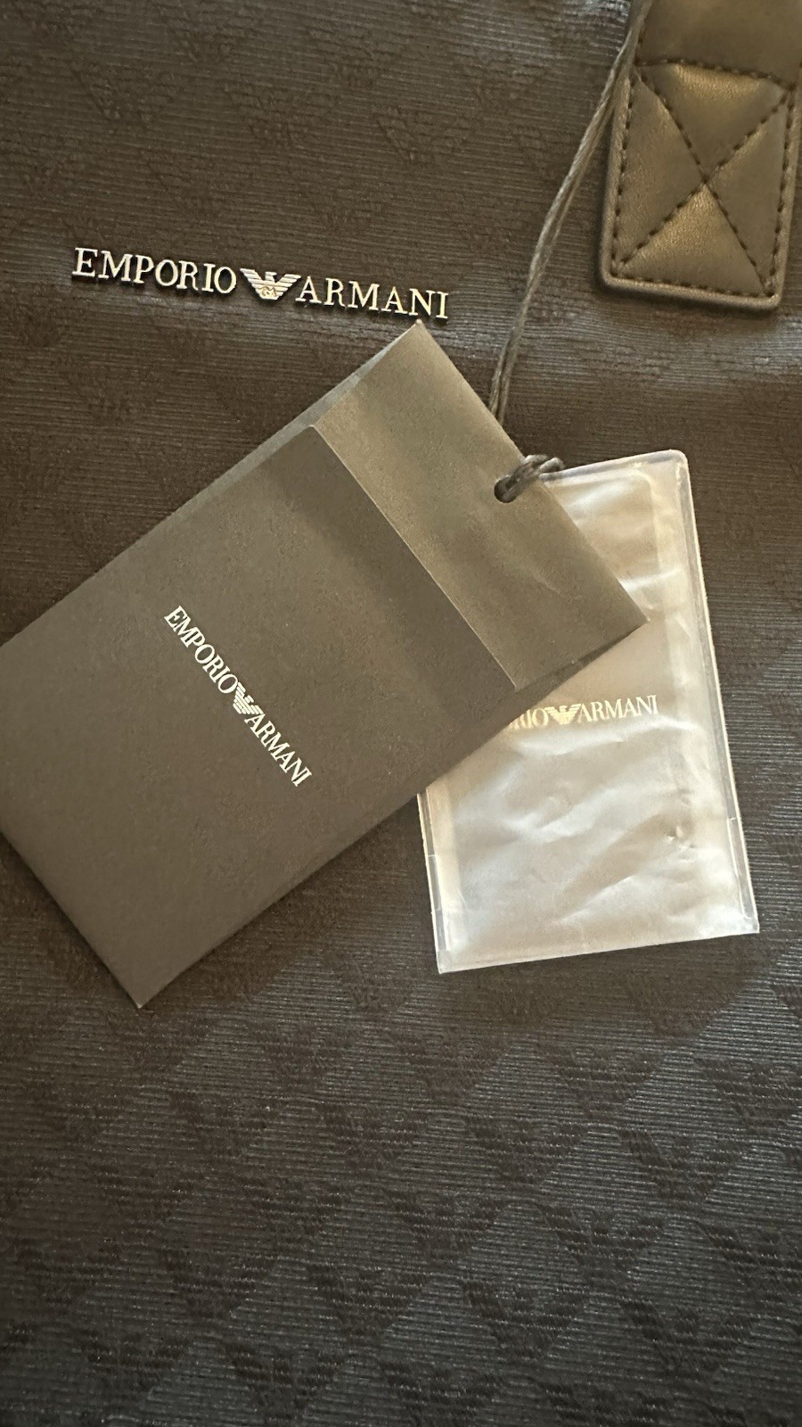 Emporio Armani Eagle Logo Tote Bag in Nylon Jacquard