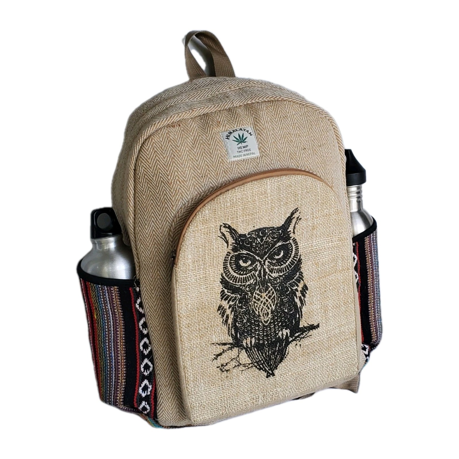 Large Embroidery Pure Hemp Backpack