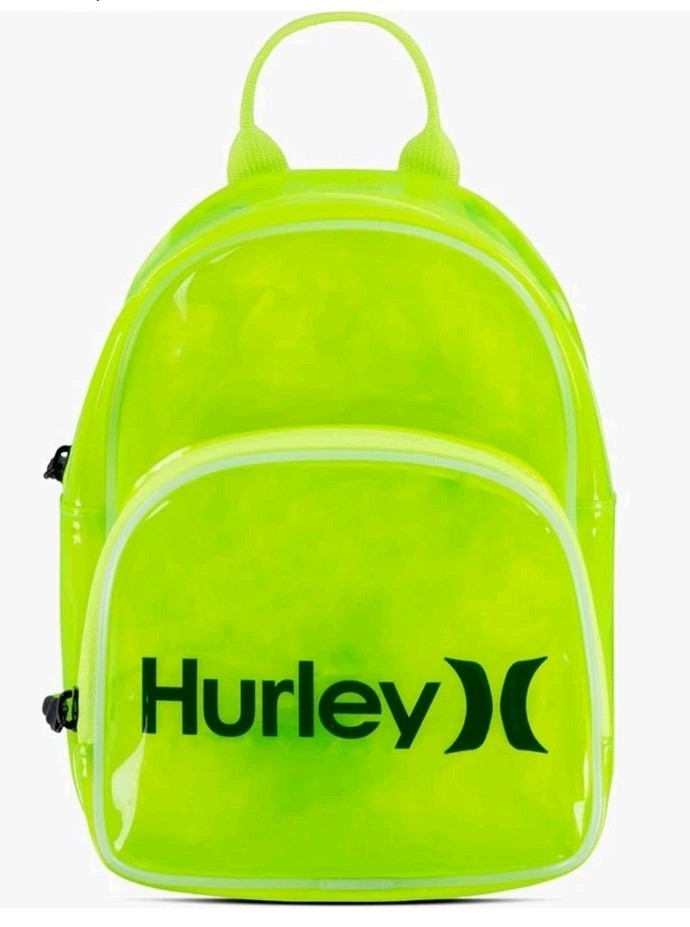 Hurley Mini Bag One Size Volt Neon Transparent Shoulder Strap Backpack NWT