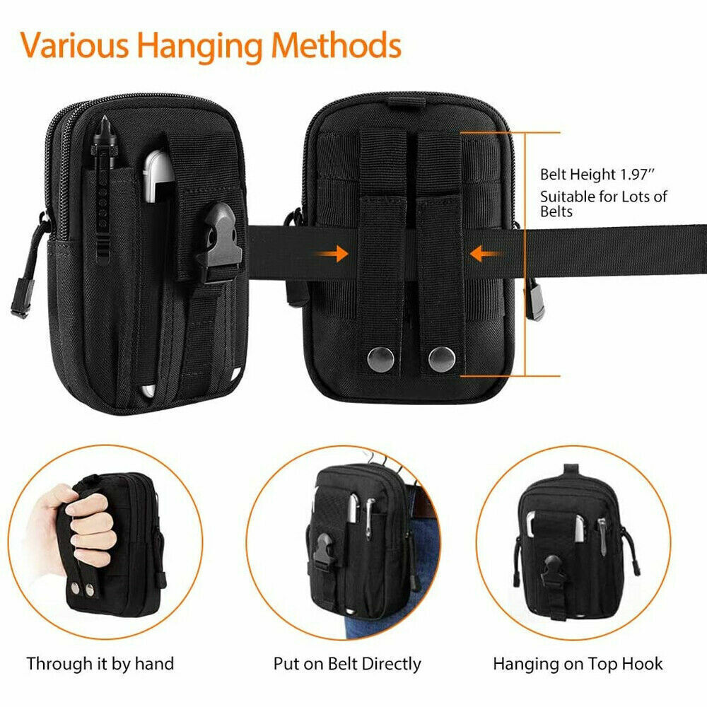 Tactical Belt Bag Waist Fanny Pack Phone Pouch Military Camping Hiking Outdoor
