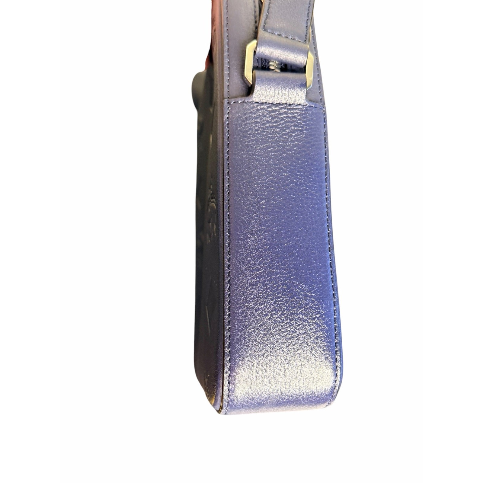 MCM NWT Klassik Monogram Embossed Leather Crossbody Bag in Navy Blue
