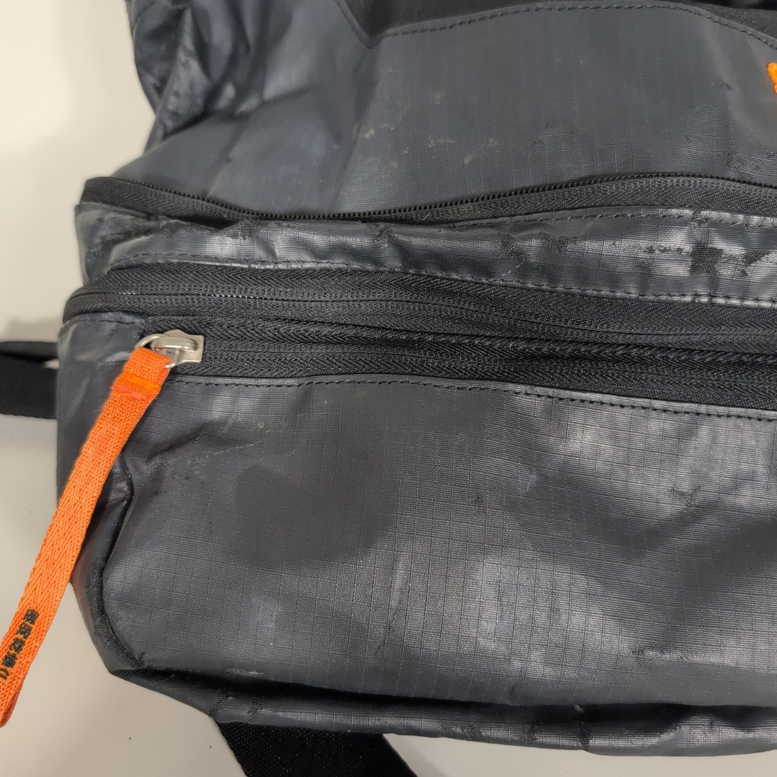 Superdry Tarp Backpack Black Orange Trim Travel Zip Pockets Water Resistant Bag