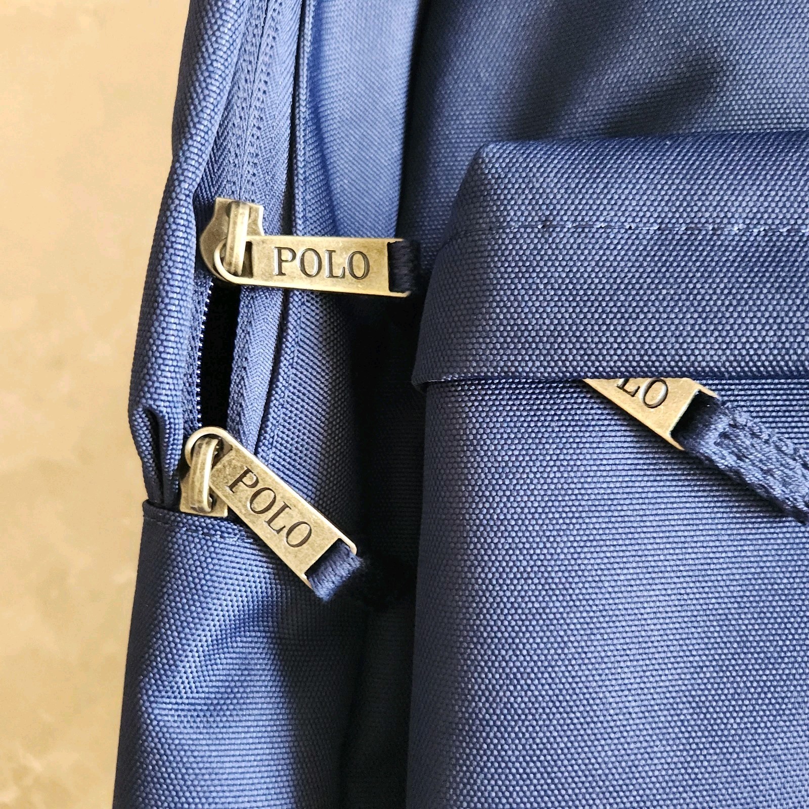 Polo Ralph Lauren School Backpack Bear Logo Navy Blue Laptop Pocket Backpack Bag