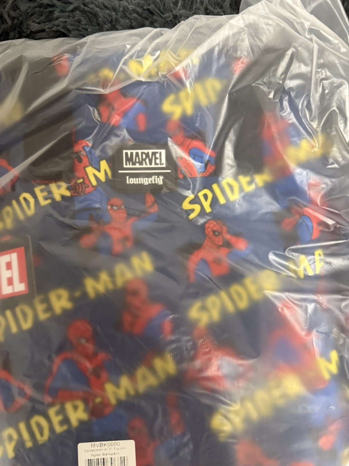 Marvel Spider-Man Classic All Over Print Square Nylon Backpack Loungefly