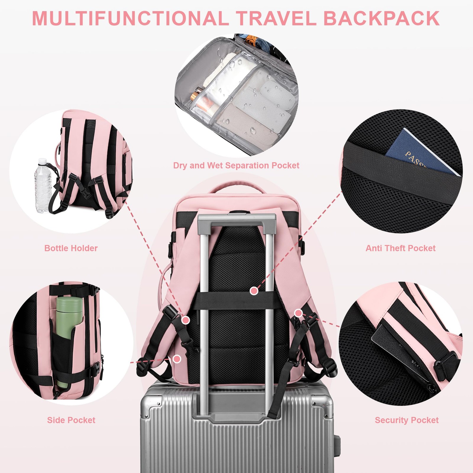 Carry On Travel Backpack, Expandable Extra Large Airline Approved,Lightweight…