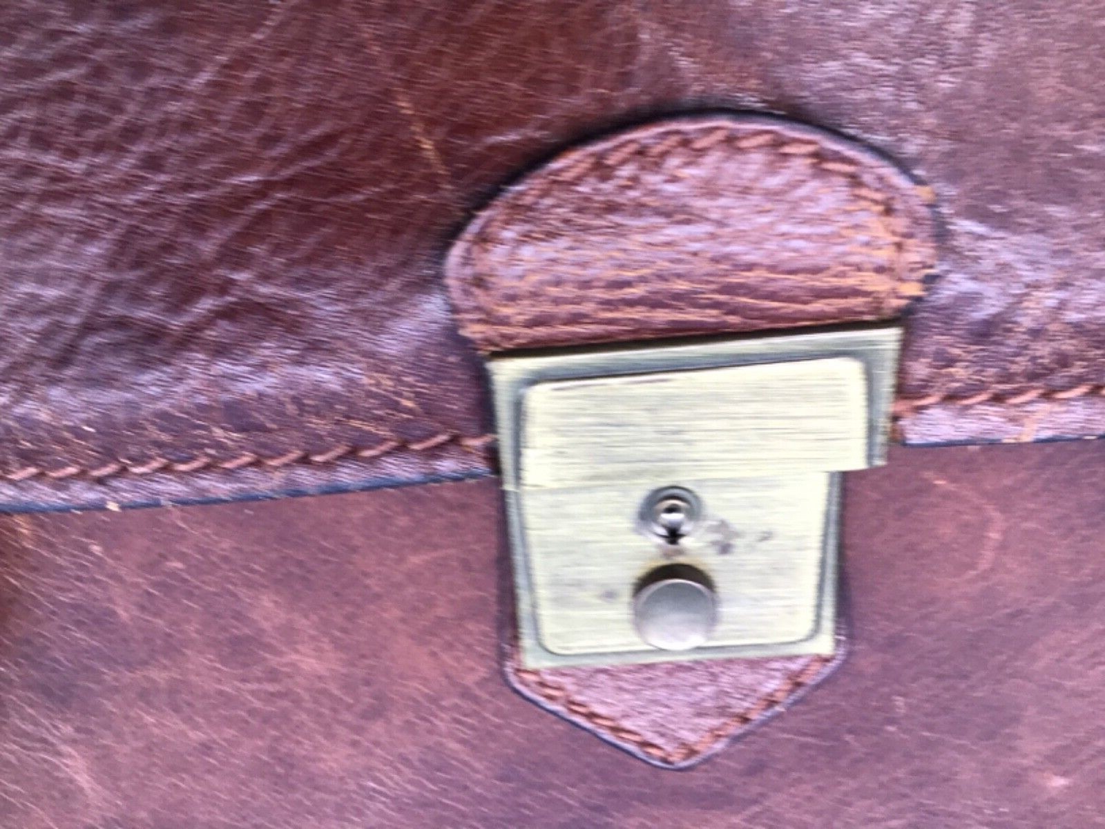 Renwick Brown/Tan Leather Briefcase Made in Canada Vintage 17 x 14 Inches