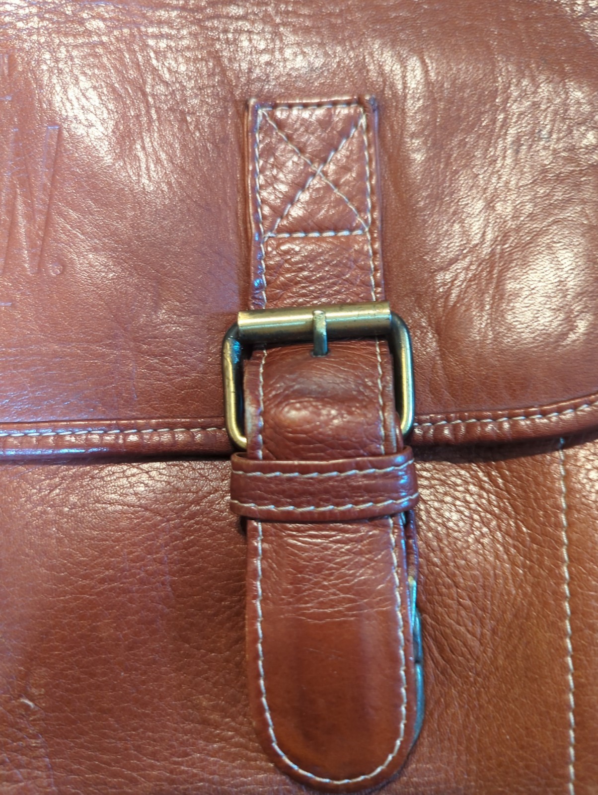AMERICAN CREW Men’s Leather Messenger Work Bag Crossbody Bag Brown