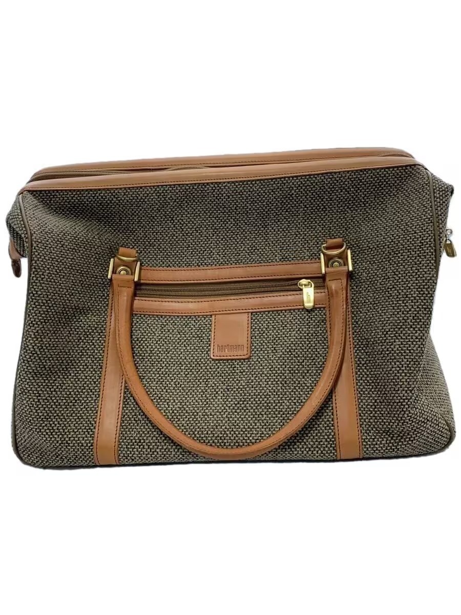 Hartmann Boston Bag Canvas Khaki Plain Depth 24cm Height 32cm Width 46cm Handle