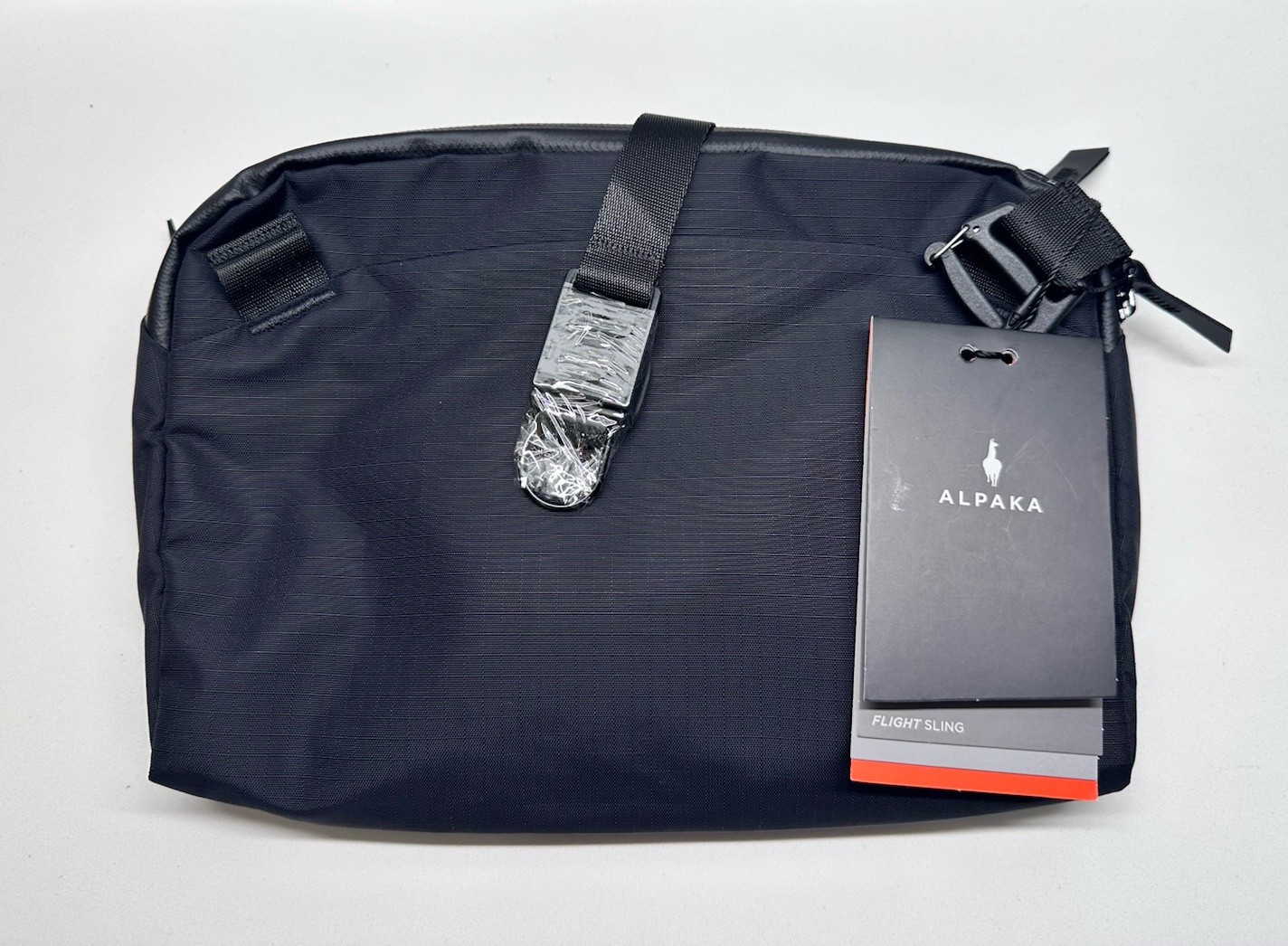 NEW Alpaka Flight Sling 2L Recycled Fabric Crossbody Bag Travel Black Axoflux
