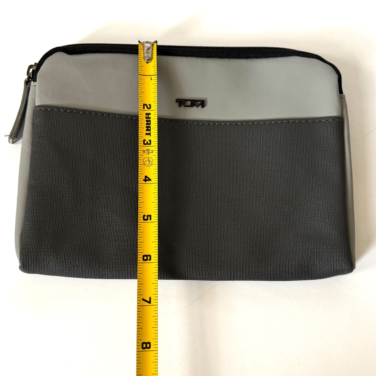 Tumi For Delta Travel Pouch Zip Case Gray Black Toiletry Tech Organizer
