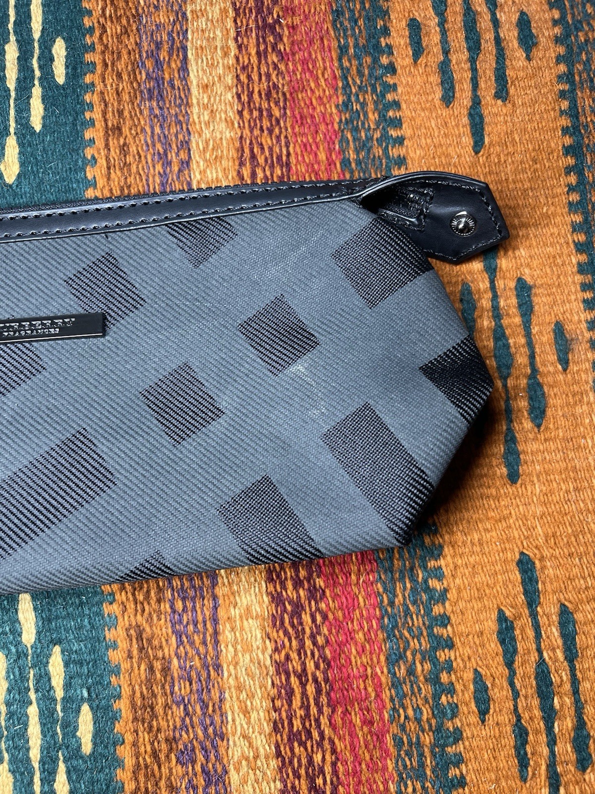 Burberry Fragrances Mens Black Toiletry Travel Bag Pouch
