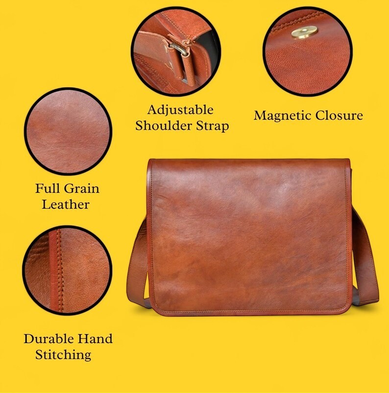 Handmade Genuine Leather Top Handle Bag – Brown Shoulder and Crossbody Bag