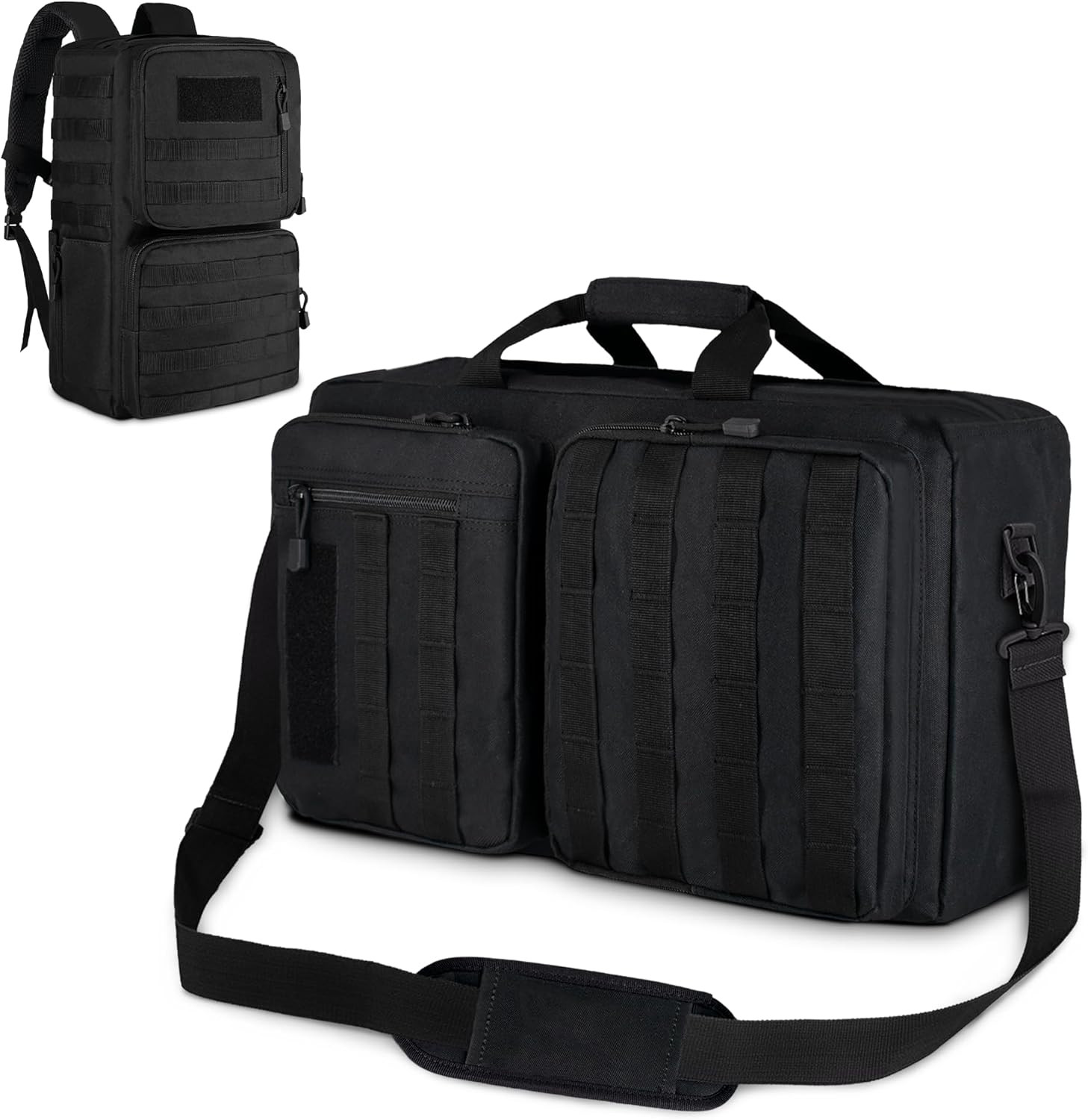 3-In-1 Laptop Briefcase for Men, 15.6 Inch Convertible Work Bag with Shoulder St