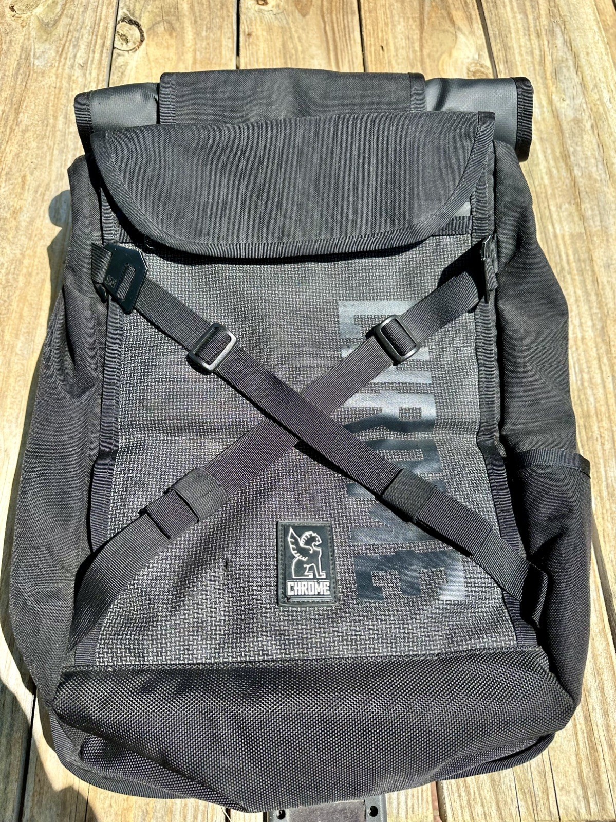 Chrome Industries Night Bravo 2.0 Backpack – Black Weatherproof Rolltop Laptop