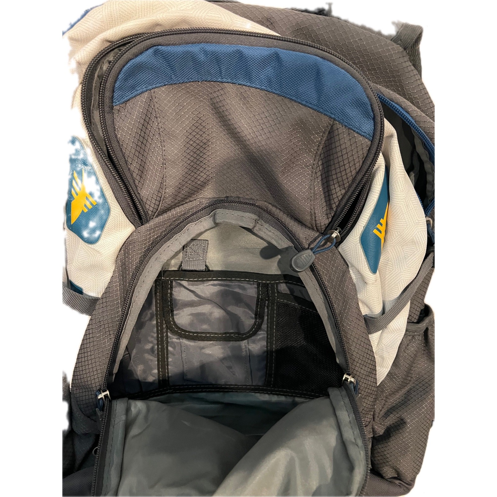 High Sierra Scrimmage backpack Charcoal, White Blue Green