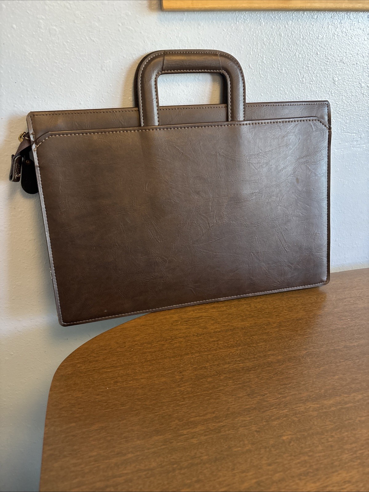 Vintage Hazel Briefcase Zip Close Document Bag Brown Pockets Adjustable Handles