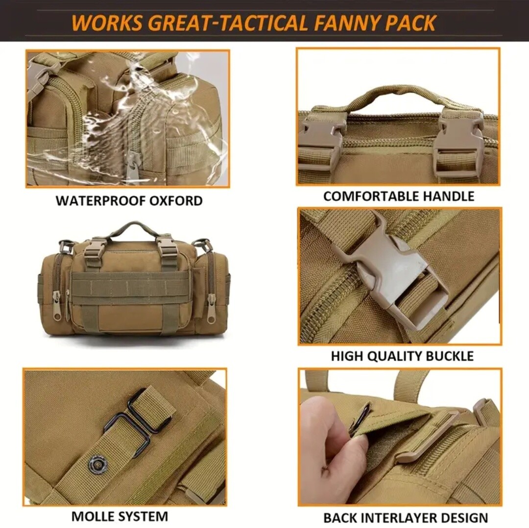 Tactical Military Chest Fanny Shoulder Waist Bag Camo Hunting Molle Camping Pack