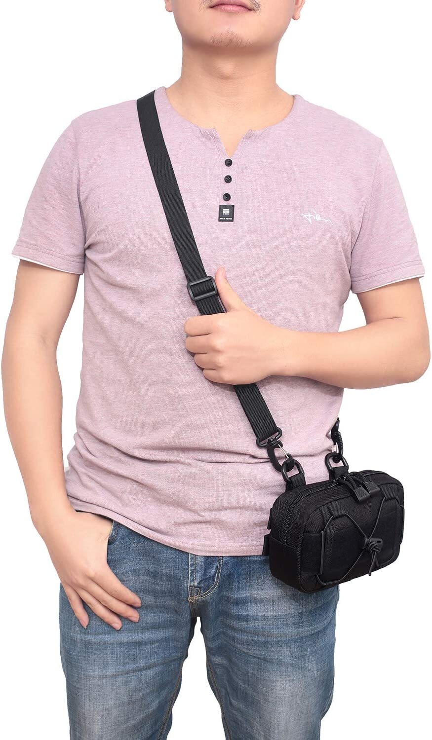 Tactical Molle Admin Bag Compact Utility EDC Tool Waist Pack with Shoulder Strap
