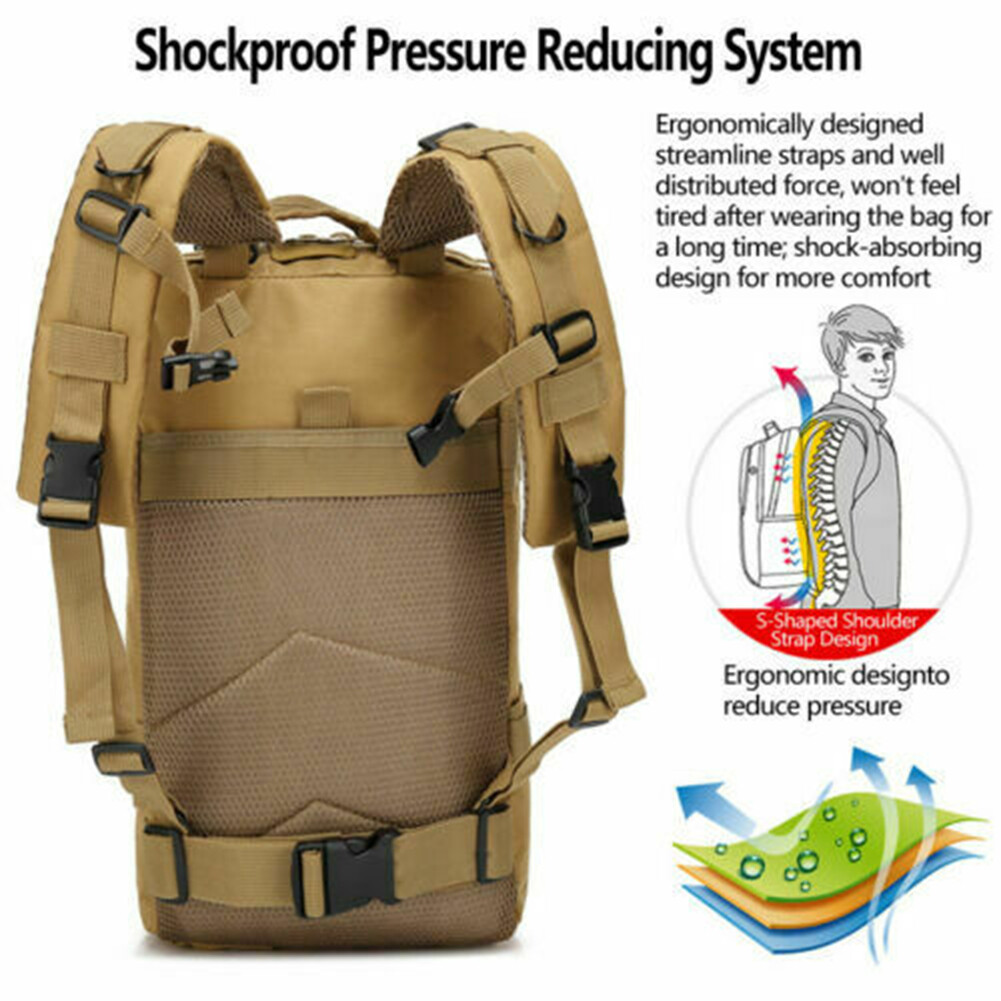 30L Small Military Tactical Backpack Army Men 3 Day Assault Pack Molle Rucksack