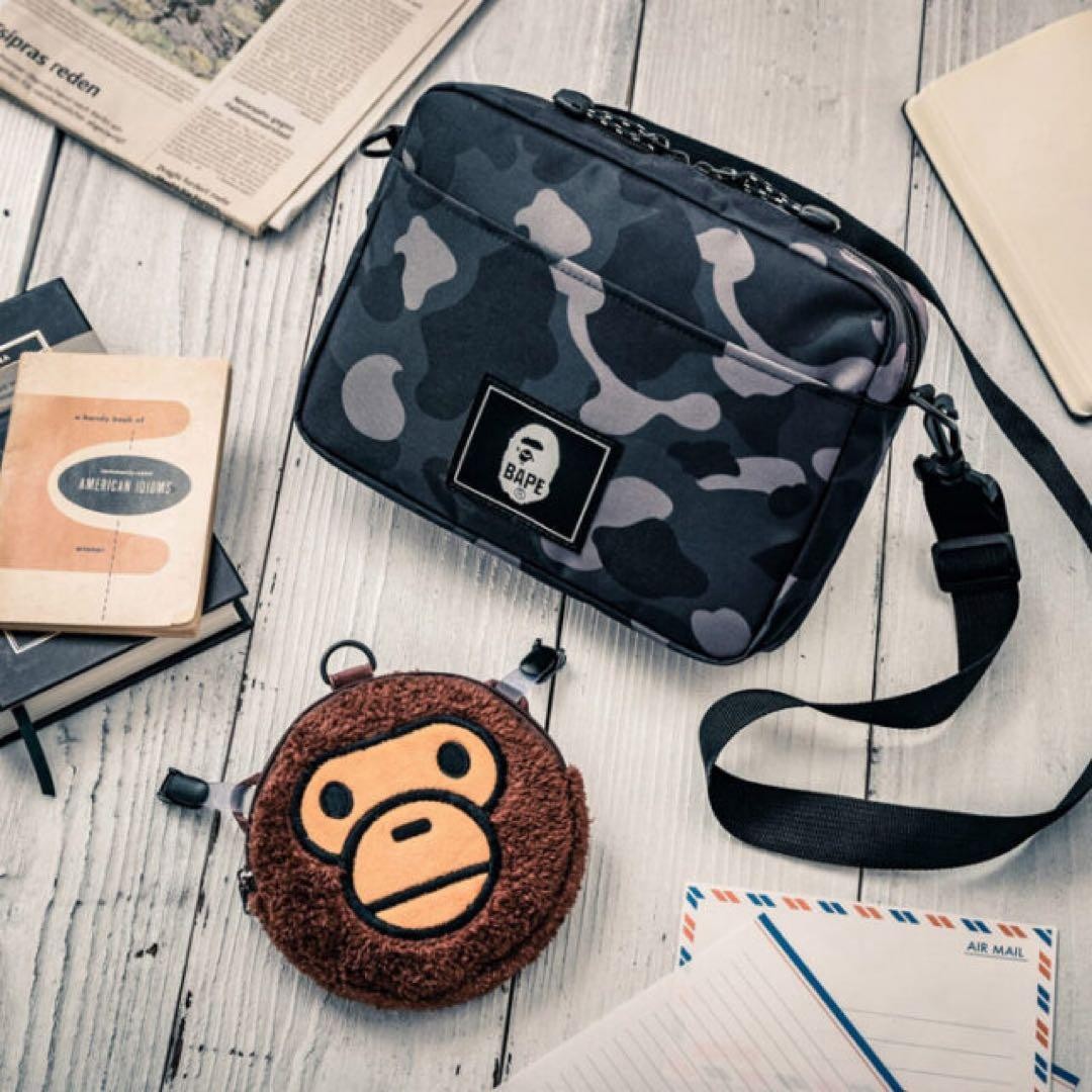 Bape Kids Camo Black Shoulder Bag Milo Pouch 2022 AW Japanese Magazine Limited