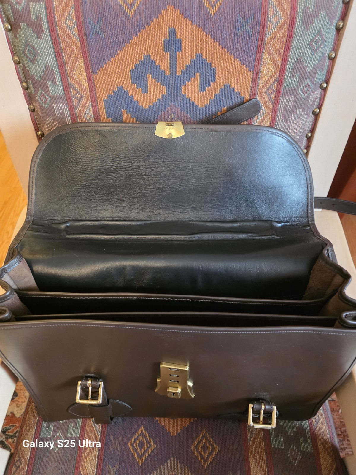 CUSTOM HIDE “1945 US ARMY” 3-Compartment / Leather Briefcase / Messenger Bag