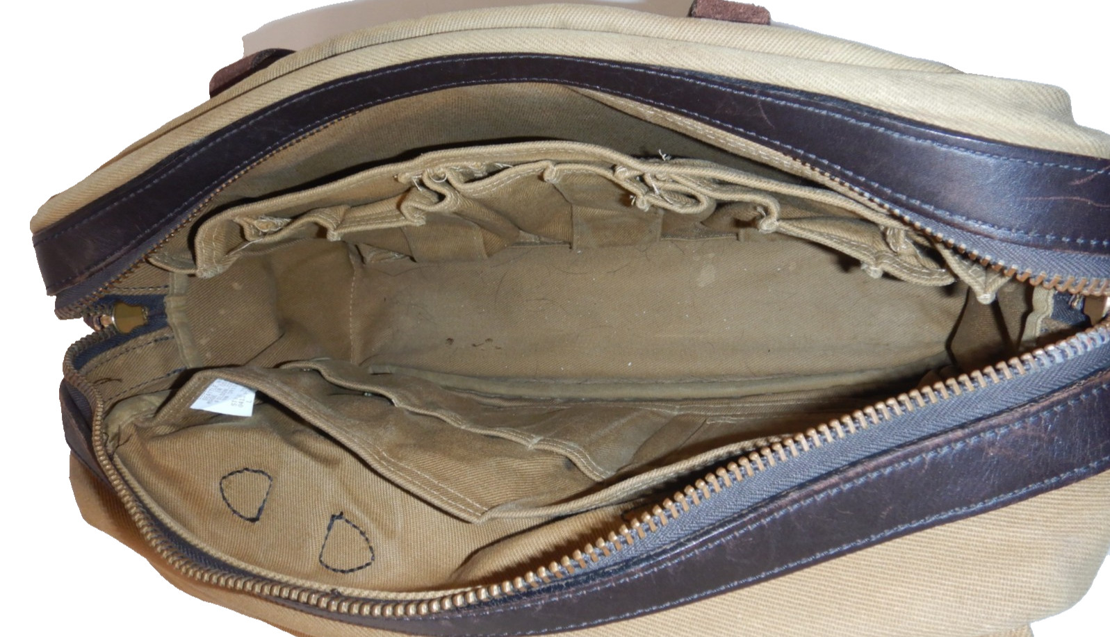 Filson 70257 Tan Rugged Twill Briefcase Computer Bag no strap