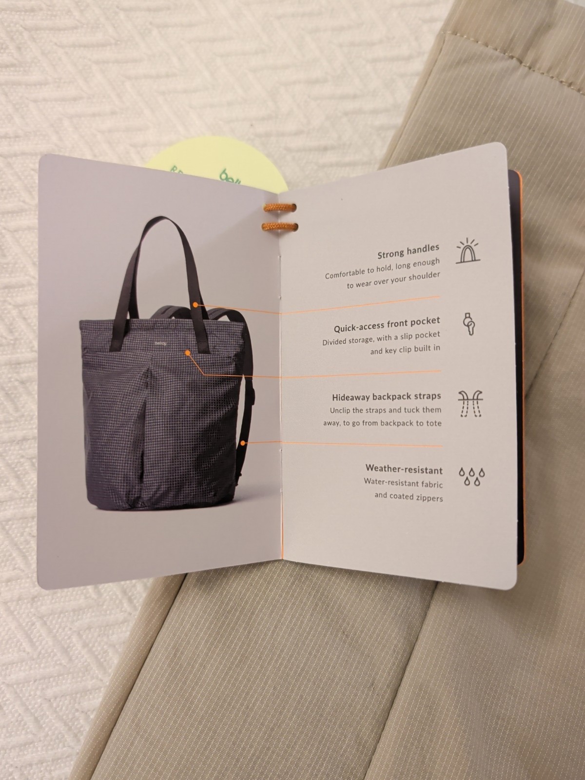 LAST ONE! Bellroy Lite Totepack Backpack Combo, 18L, Grey/Ash Color, NWT