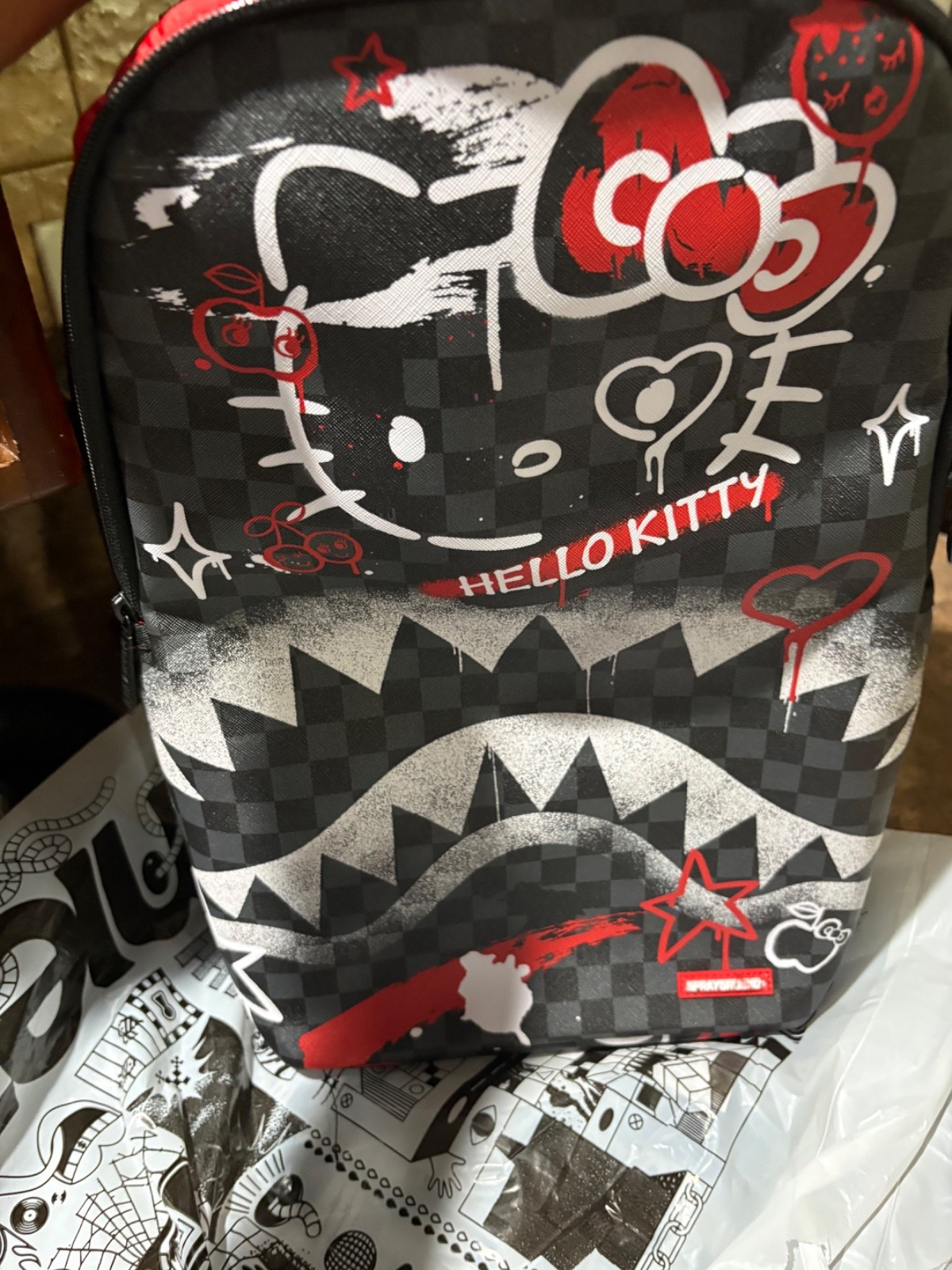 Sprayground Hello Kitty Official Collab Fresh Paint Backpack