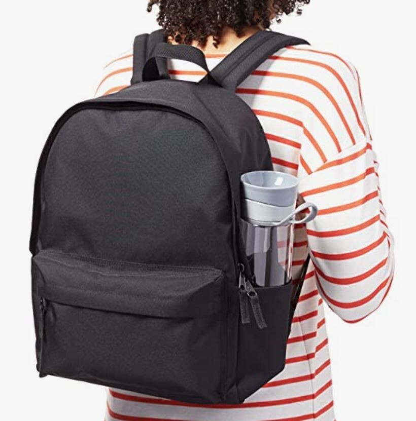 Amazon Basics Classic School Lightweight double-zipper closure Backpack, Black