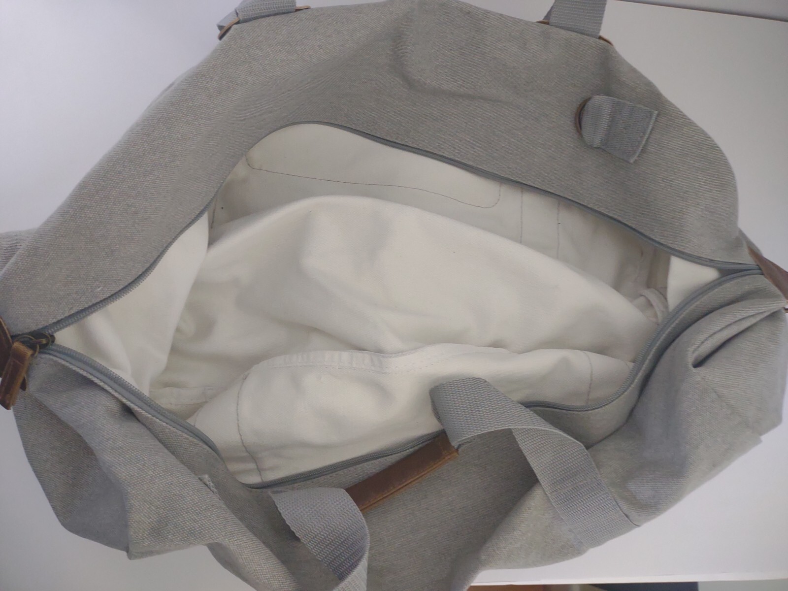 Gray Duffle Crossover Bag By Field & Company Vintage Cotton Collection Travel
