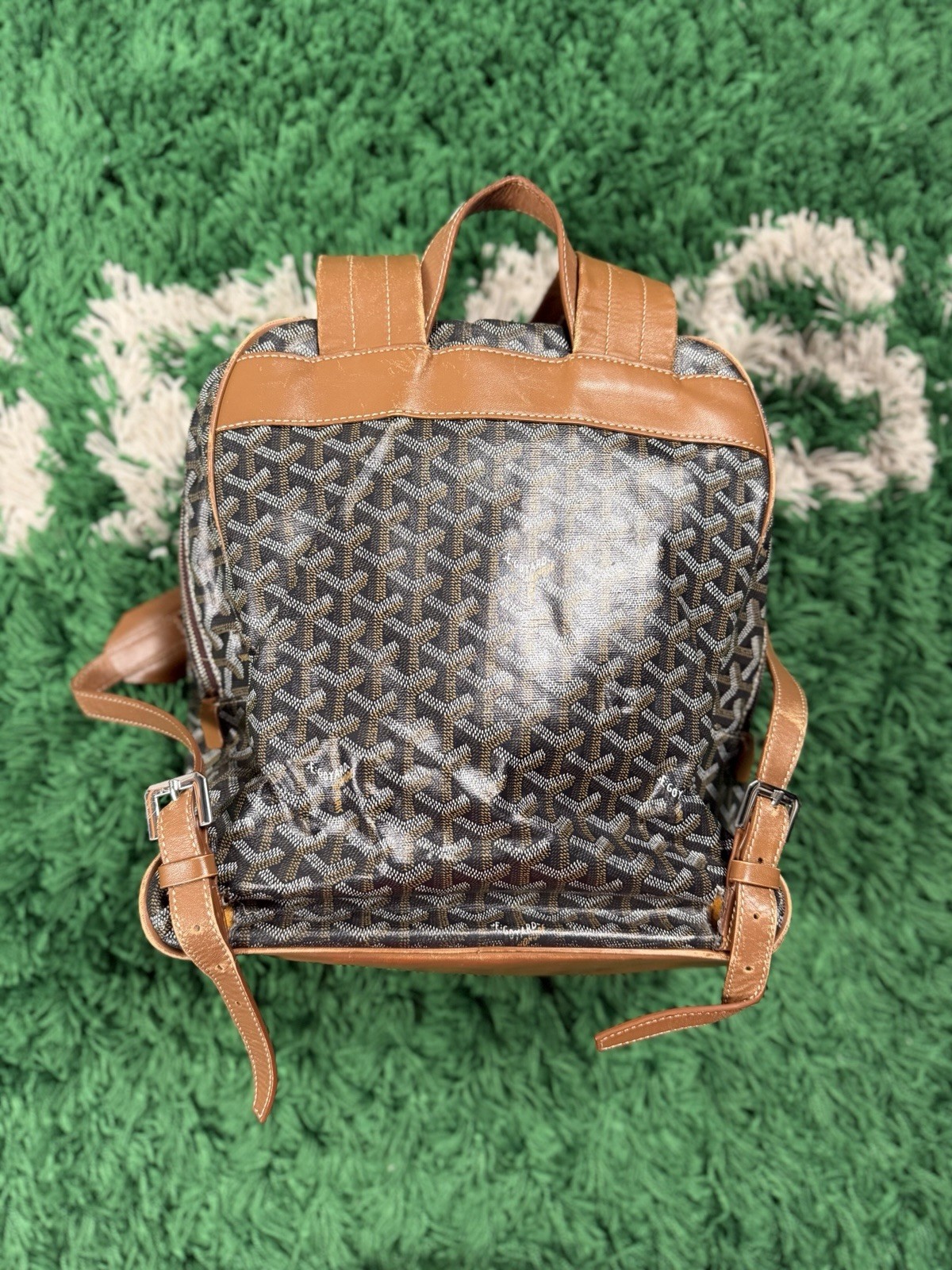 Goyard Goyardine Canvas Leather Brown Tan Men’s Backpack – SUPER RARE