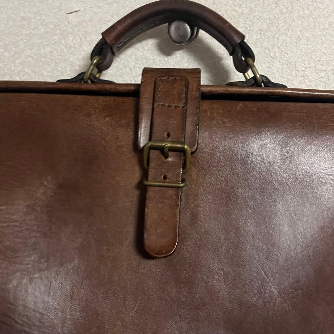 HERZ Leather Soft Dulles Bag 2WAY Brown Men’s Business Briefcase Shoulder Bag