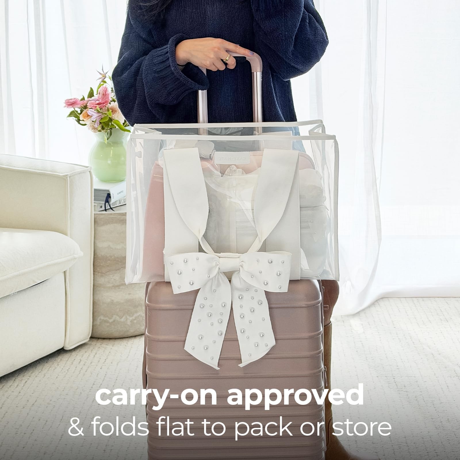 Case-Mate Ivory Pearl Bow Beach Tote – Lightweight Large,
