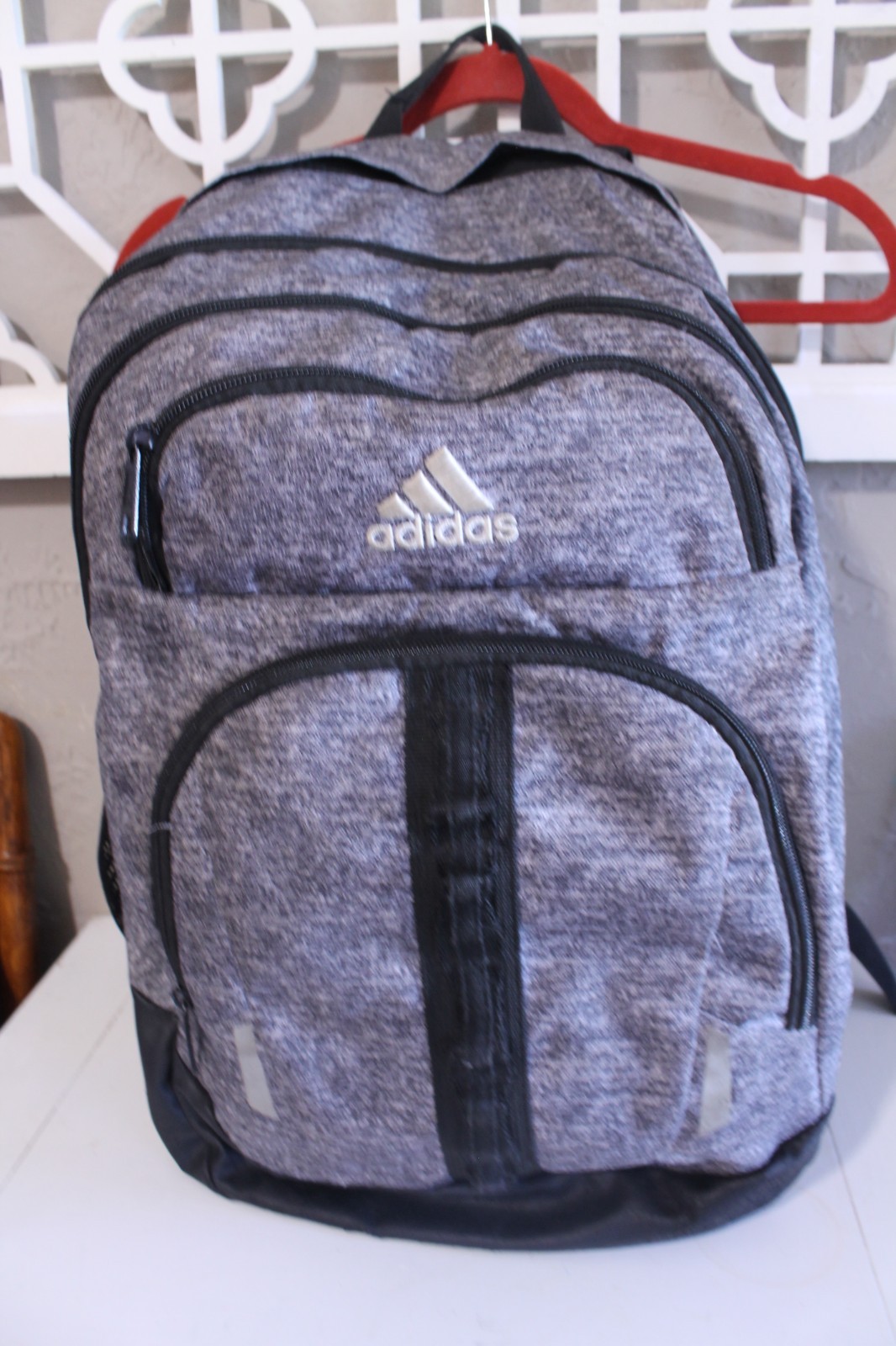 Adidas Backpack Heathered Gray LoadSpring School Gym Travel Book Bag Casual