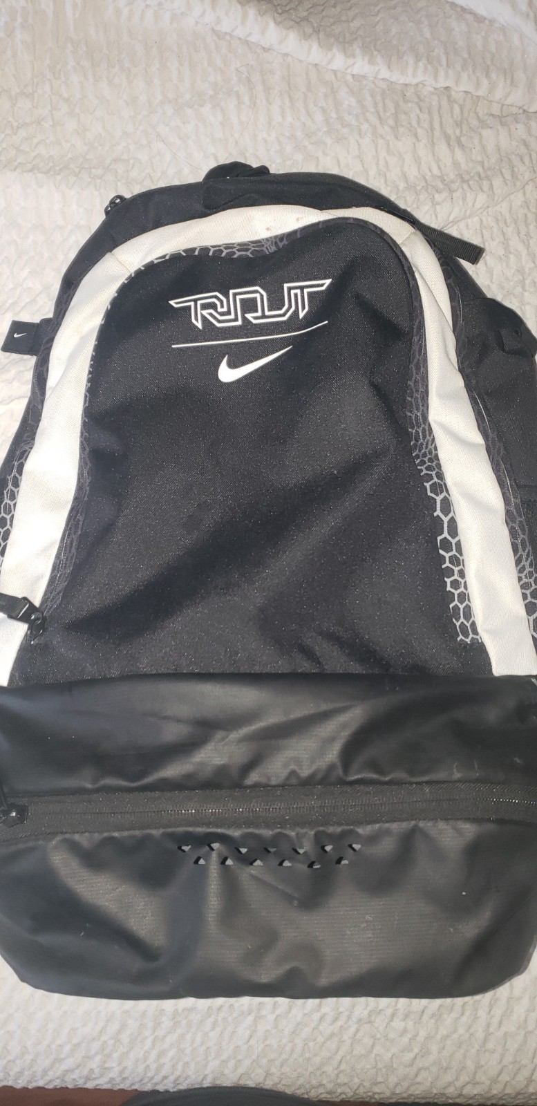 Nike Mike Trout Vapor Elite Baseball Backpack BA5436 School Book Bag Black White