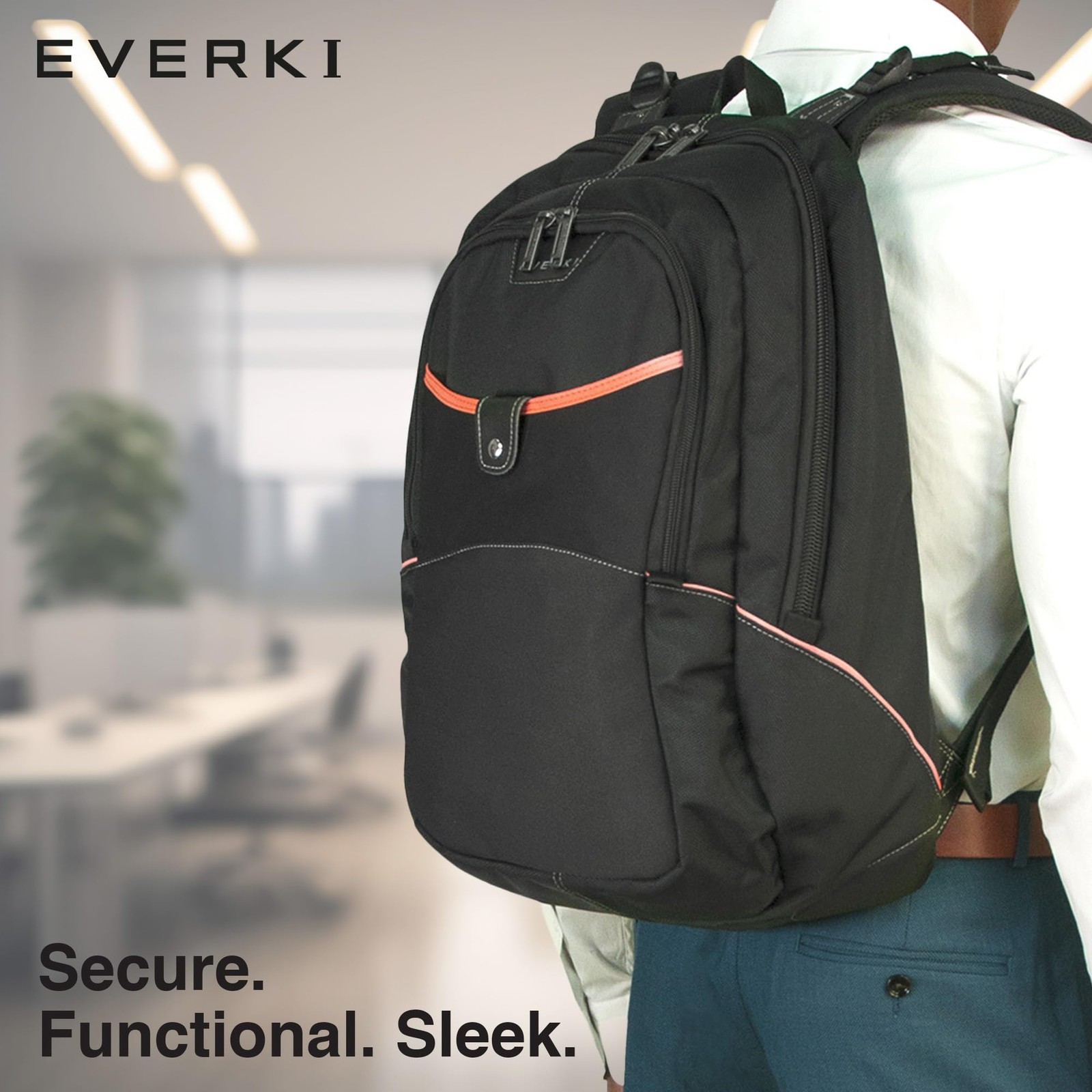 Glide 26.5L Laptop Backpack – Reflective Strips for Motorcycle, Business Trav…